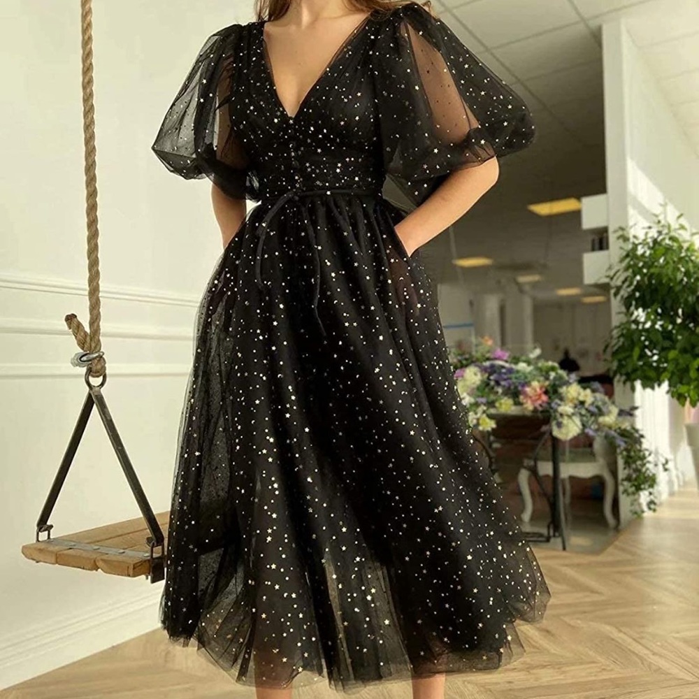 Black celestial prom/formal dress
